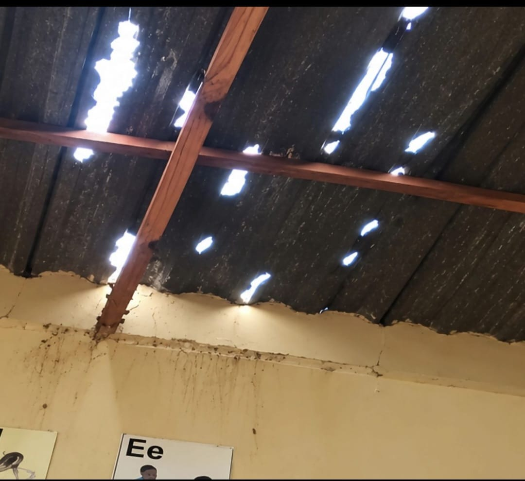 Roofing sheets with visible openings.